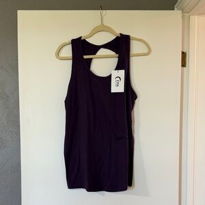 ZYIA Plum Cutout Racerback Tank Top